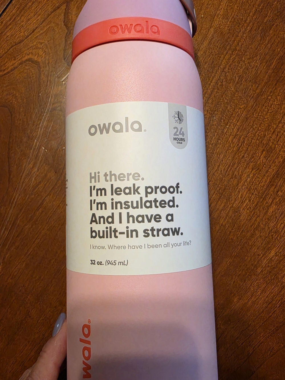 Owala FreeSip 32 oz Blossom Bunny Retired Pink Water Bottle New